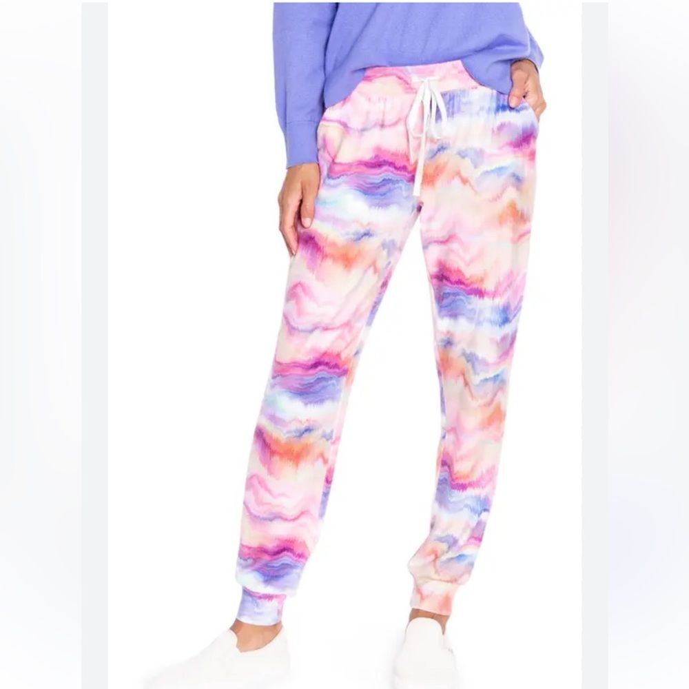 PJ SALVAGE
Sunset Glow Watercolor-print Joggers In Multi XS NWT